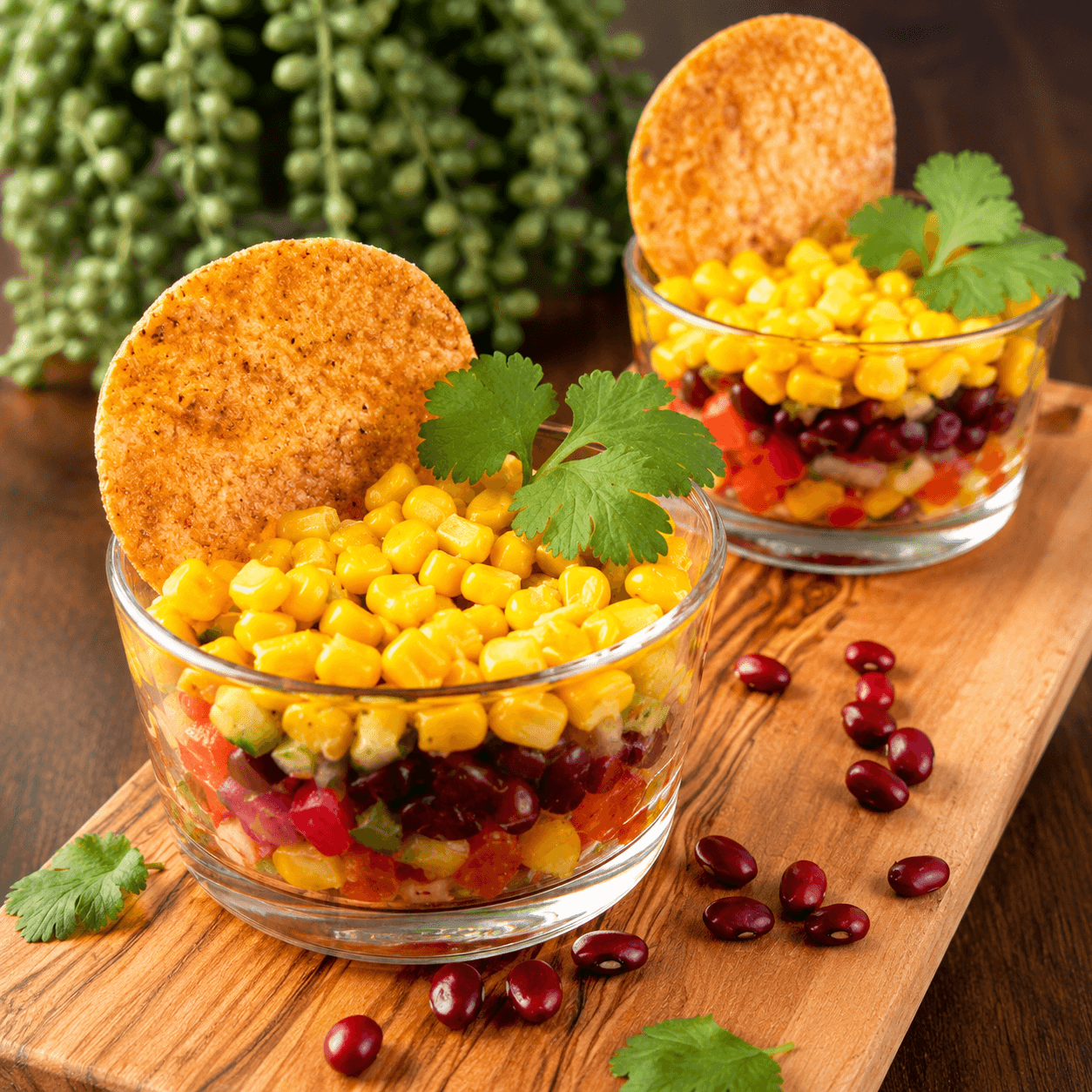 Corn chaat appetizer cups