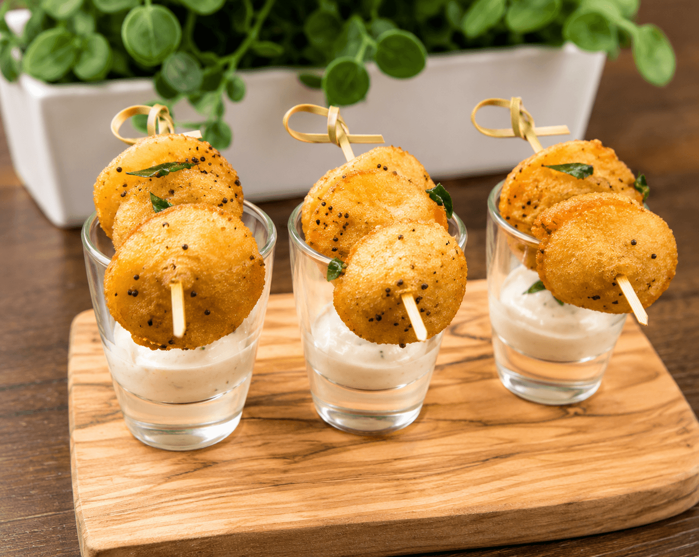 Mini idli appetizer display
